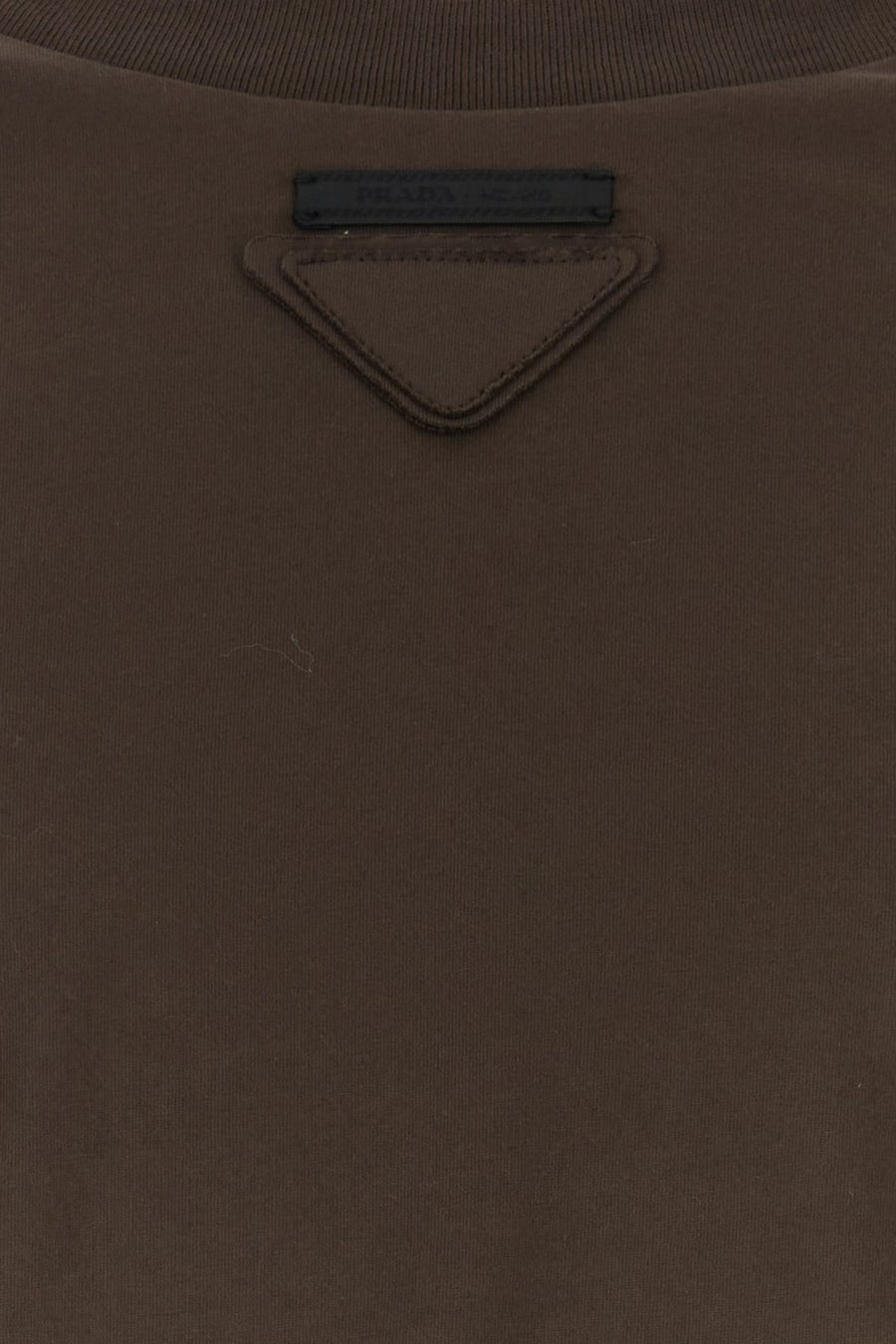 Prada T-shirt in cotone marrone, view 3