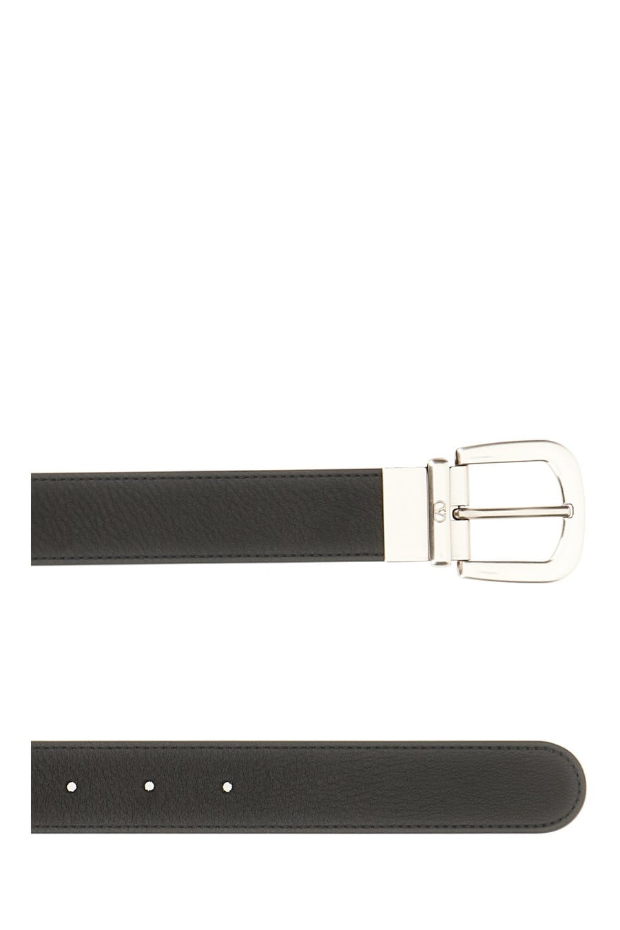 Valentino Garavani Cintura reversibile in pelle nera, view 2