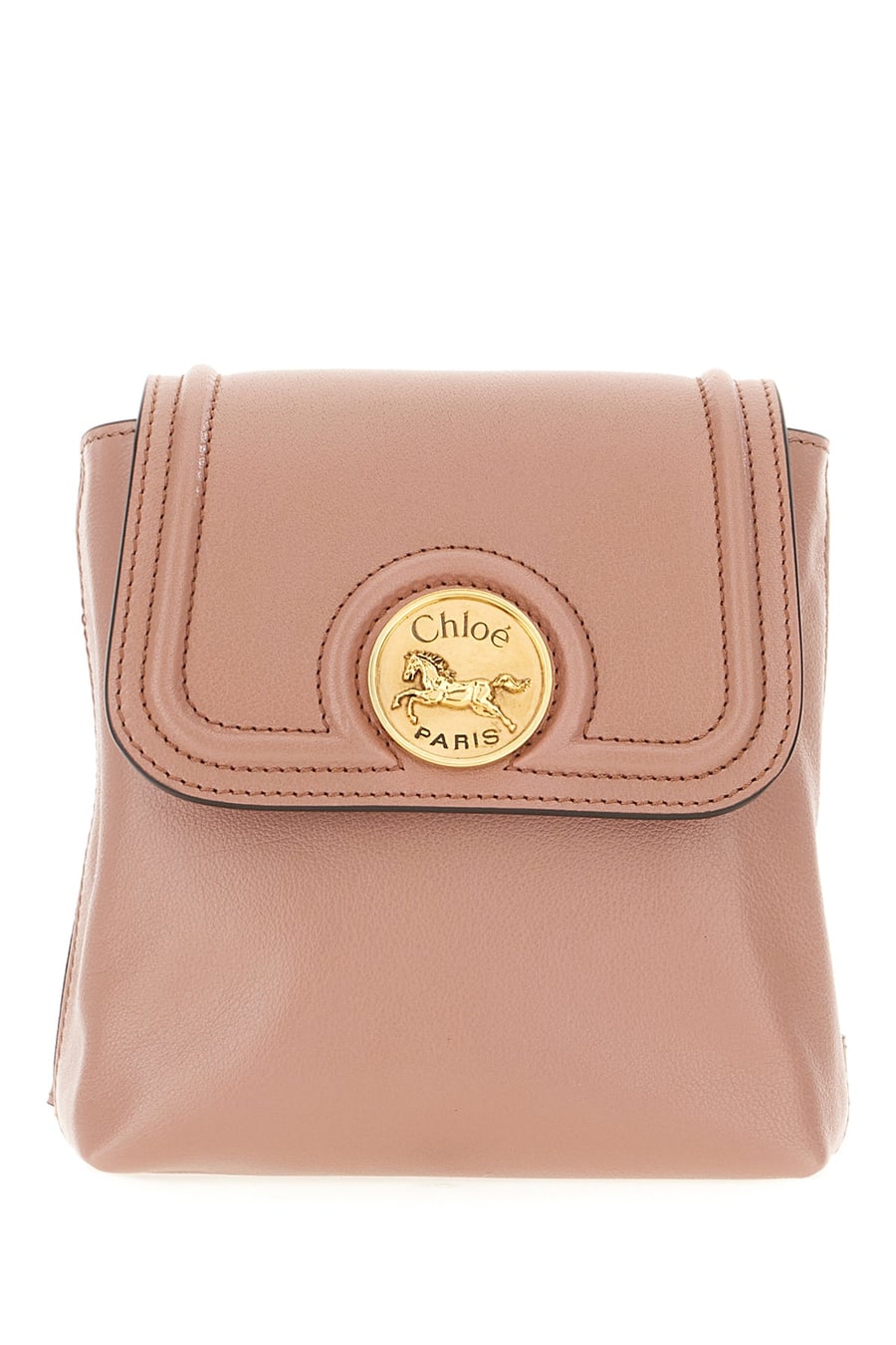 Chloé Zaino Horse Medal in pelle rosa antico