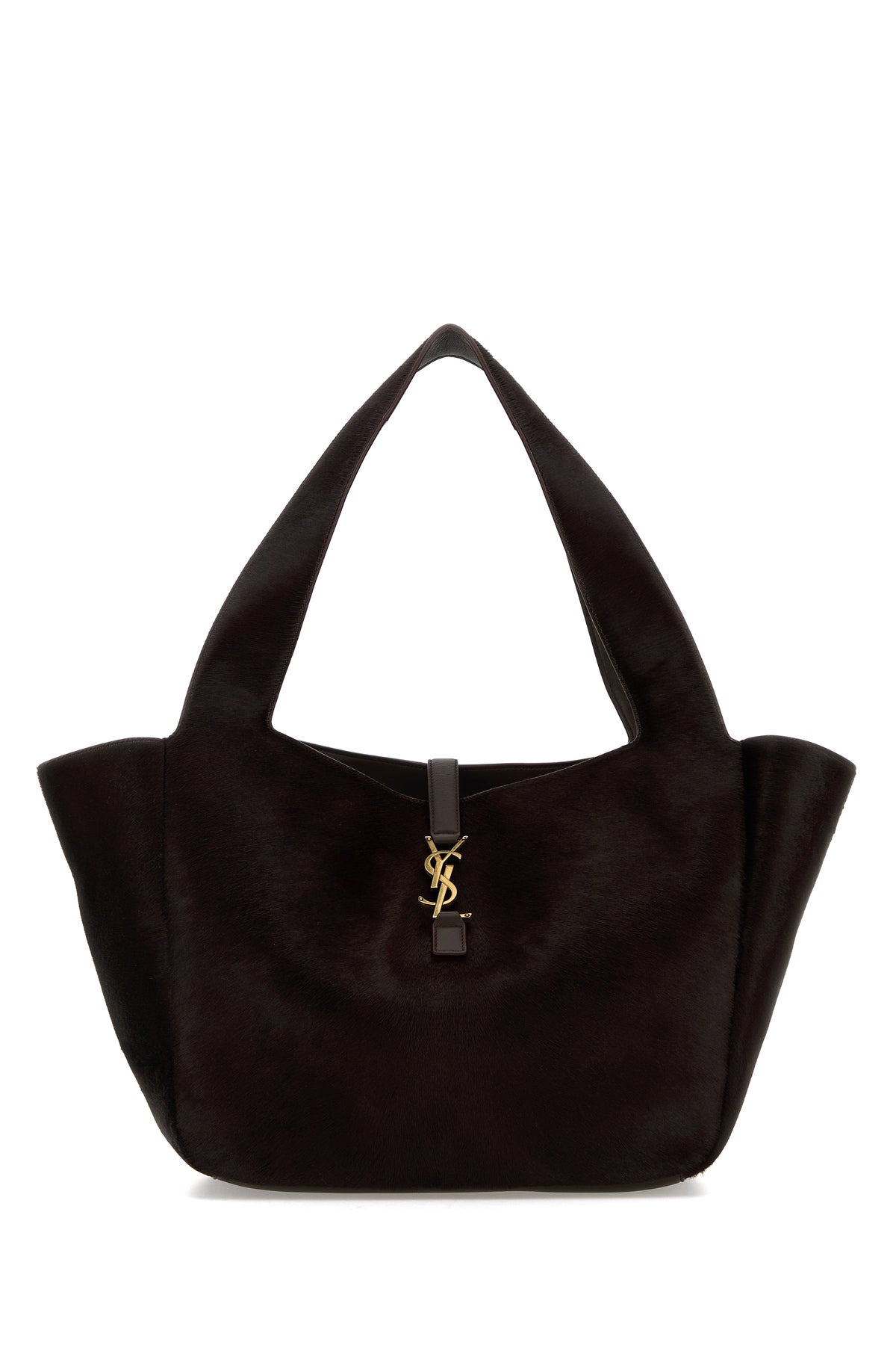 Saint Laurent Borsa shopping Le 5 à 7 Bea in cavallino cioccolato