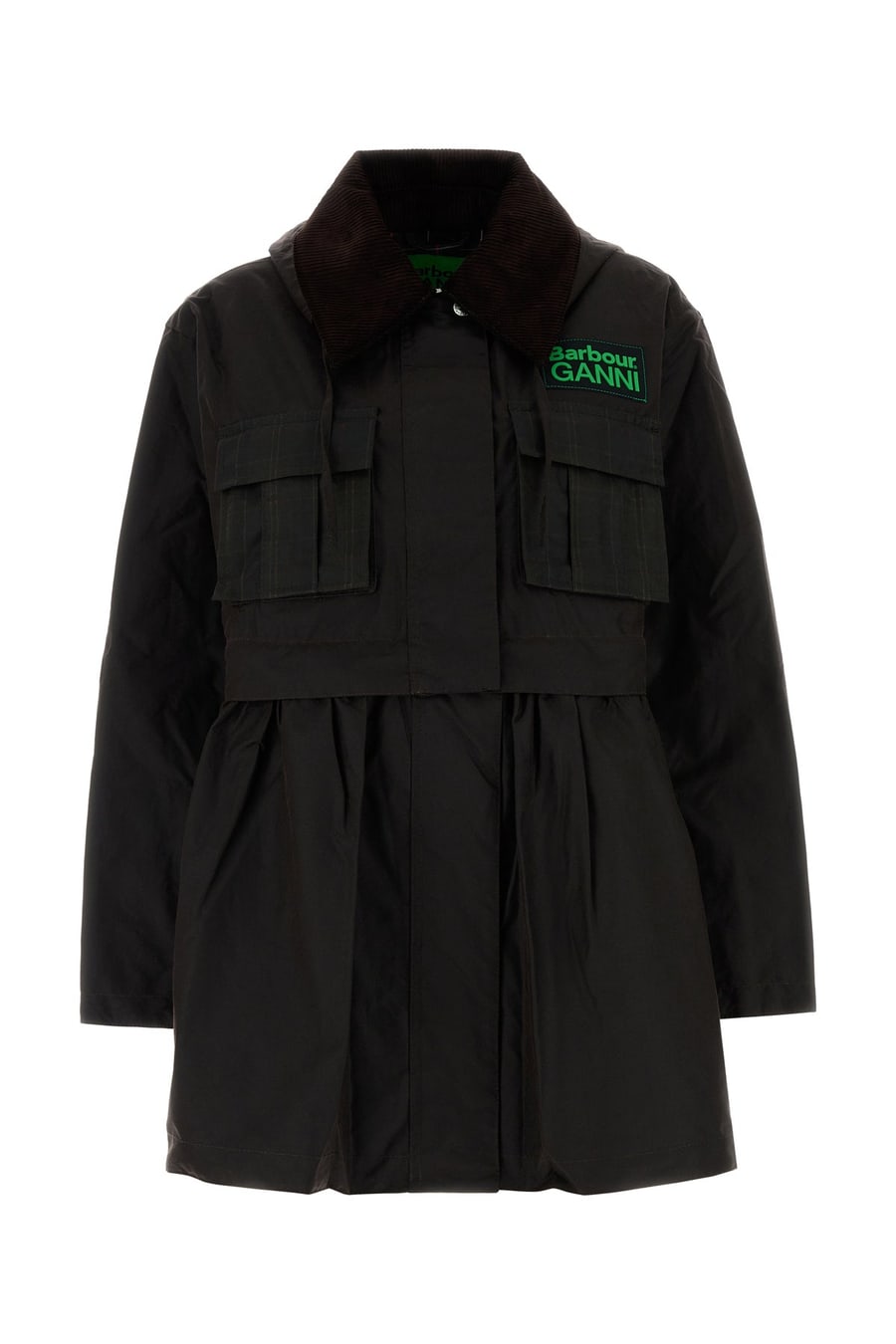 BARBOUR X GANNI Giubbino Barbour x Ganni in cotone testa di moro