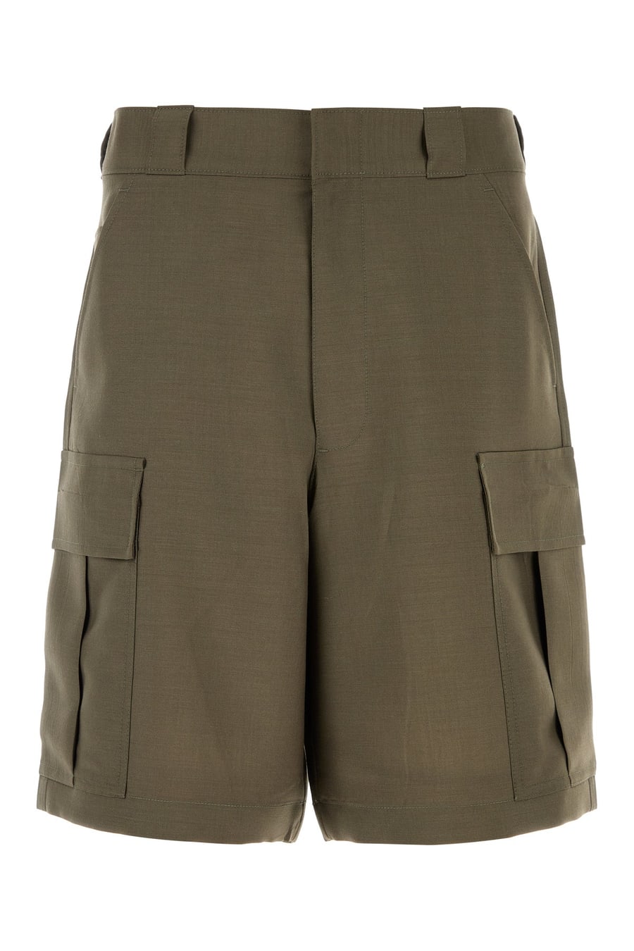Prada Bermuda in misto mohair verde militare