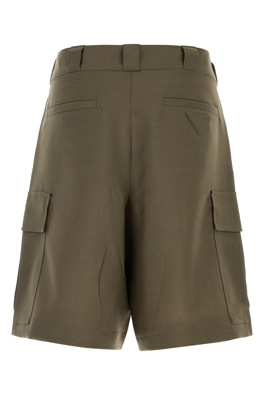 Prada Bermuda in misto mohair verde militare, view 2