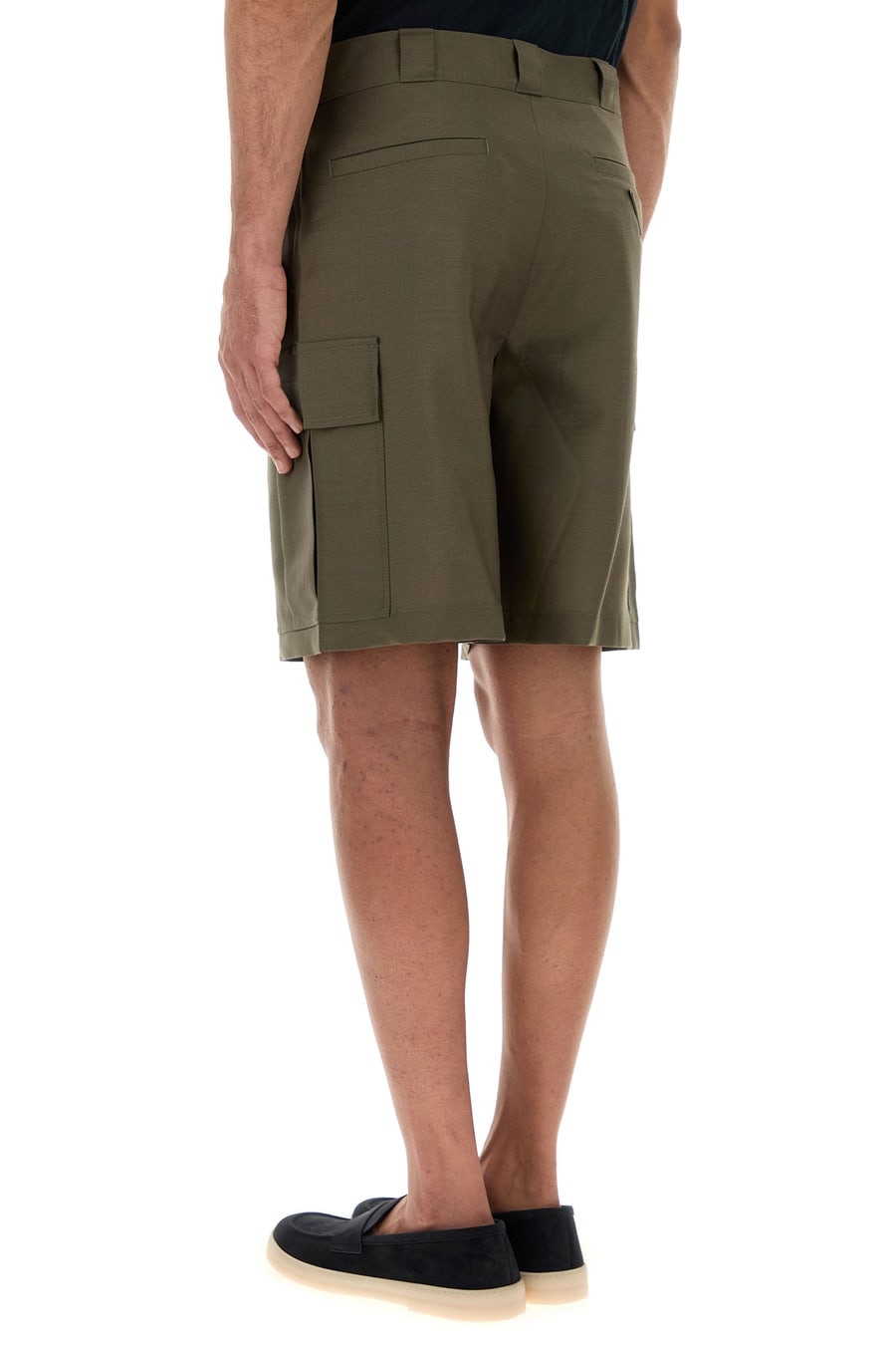 Prada Bermuda in misto mohair verde militare, view 4