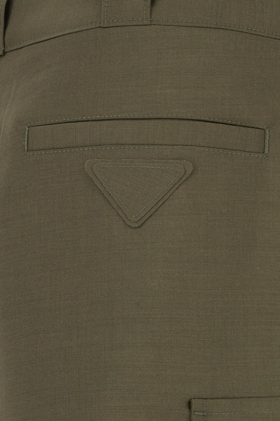 Prada Bermuda in misto mohair verde militare, view 5