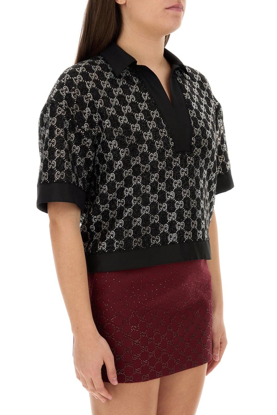 Gucci Polo in bouclè nero, view 3