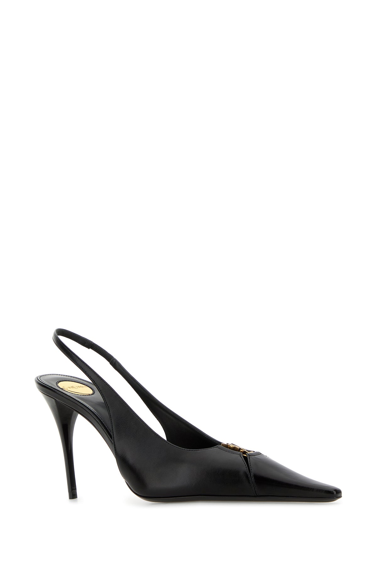Saint Laurent Scarpe con tacco Babylone 90 in pelle nera, view 2
