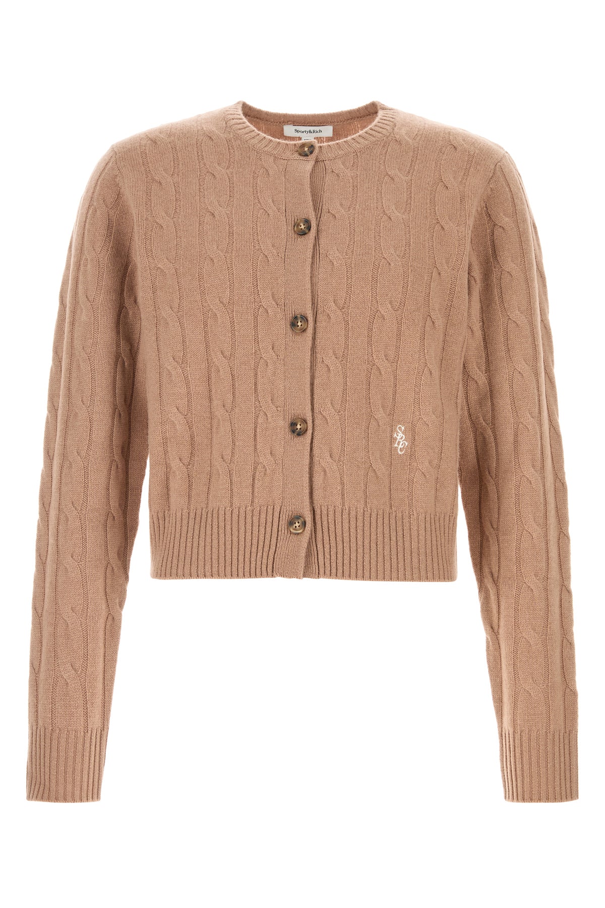 SPORTY & RICH Cardigan in misto cashmere cammello