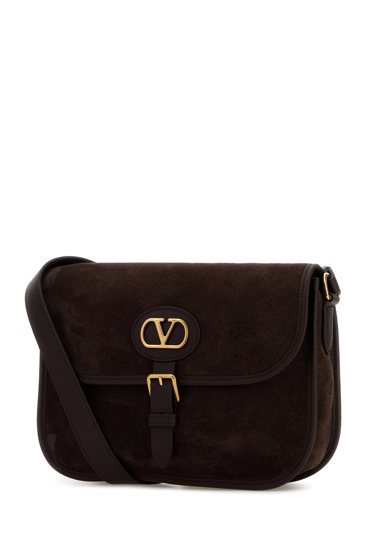 Valentino Garavani Borsa a tracolla Antibes in pelle scamosciata marrone, view 2