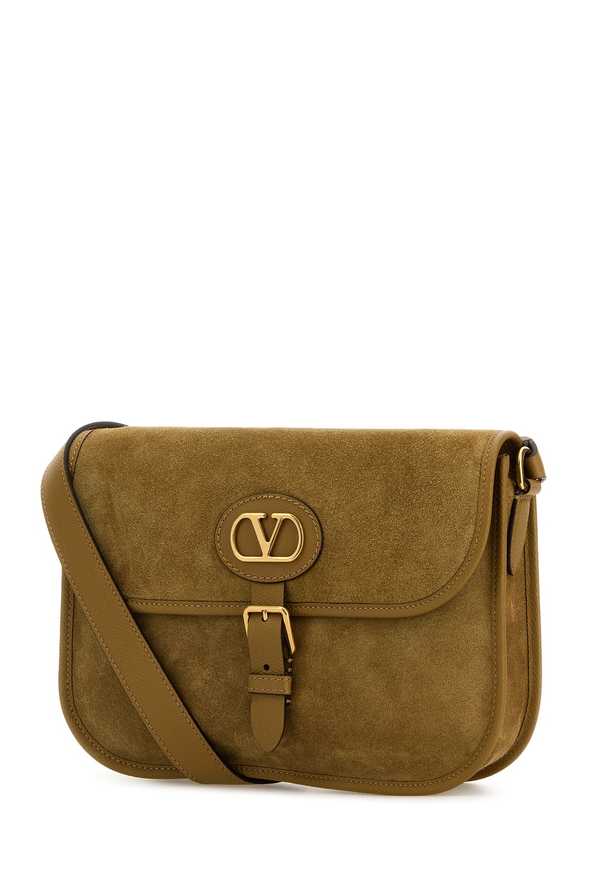 Valentino Garavani Borsa a tracolla Antibes in pelle scamosciata beige, view 2