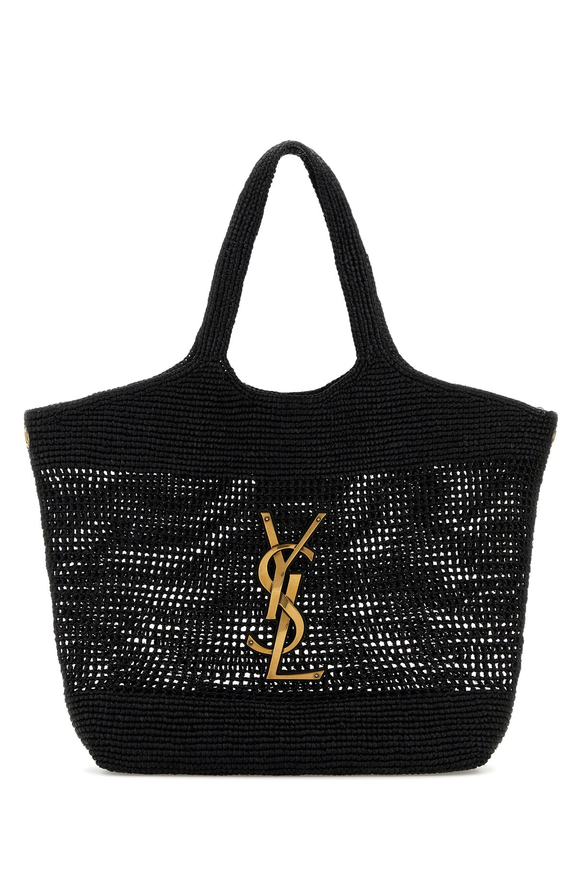 Saint Laurent Borsa shopping Icare in rafia nera