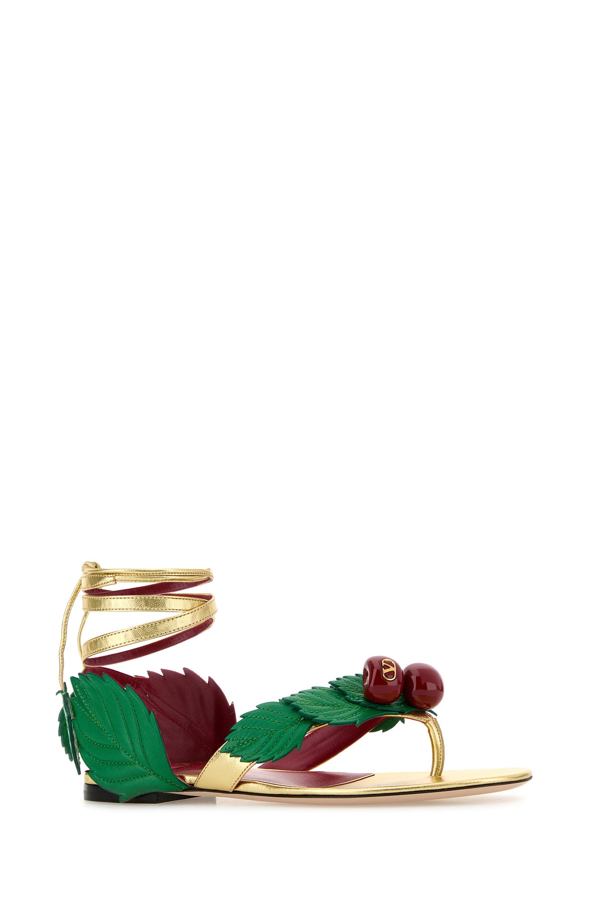 Valentino Garavani Sandali infradito Cherryfic in pelle multicolor, view 2