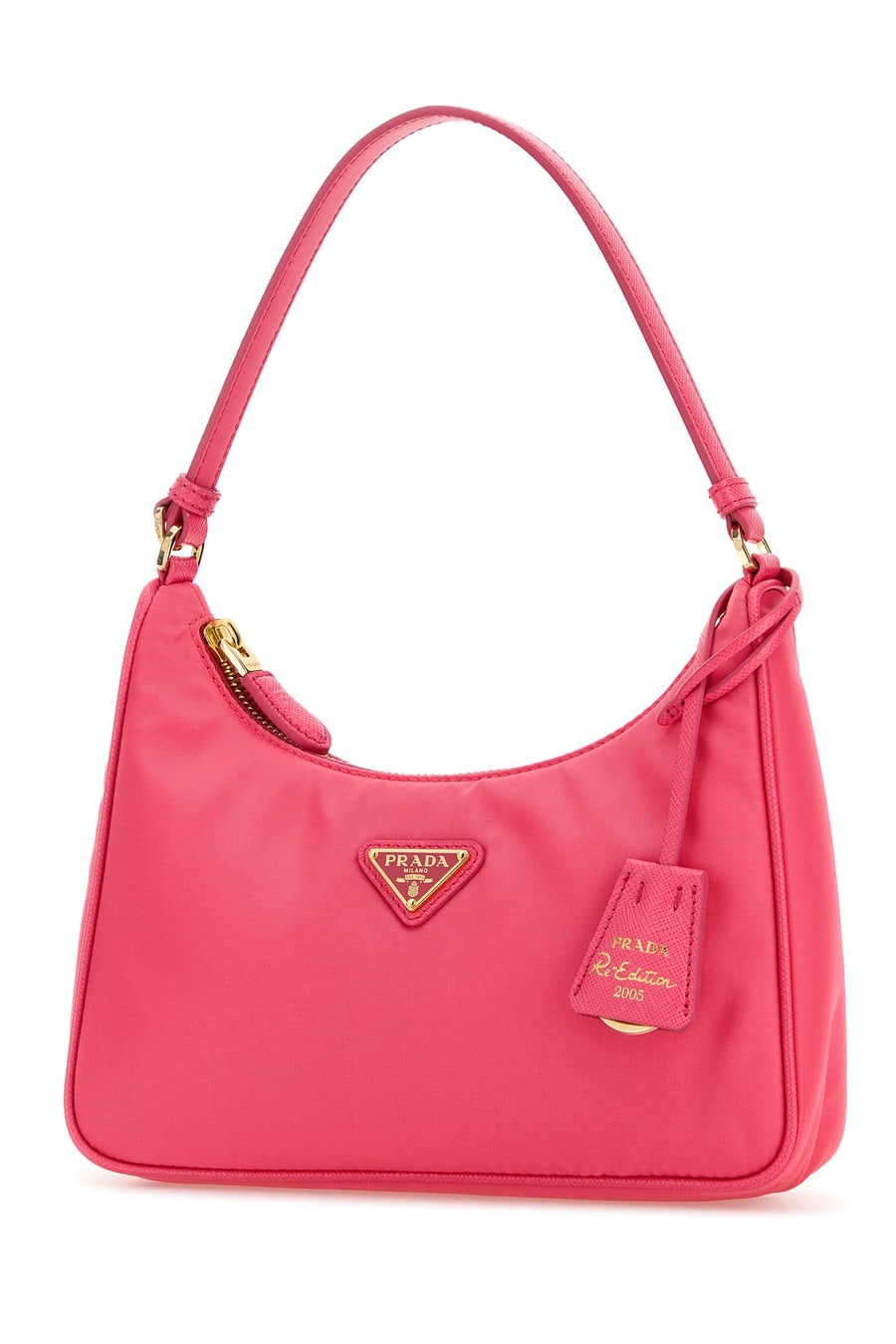 Prada Borsa a spalla Prada Re-Edition 2005 in Re-Nylon rosa fluo, view 2
