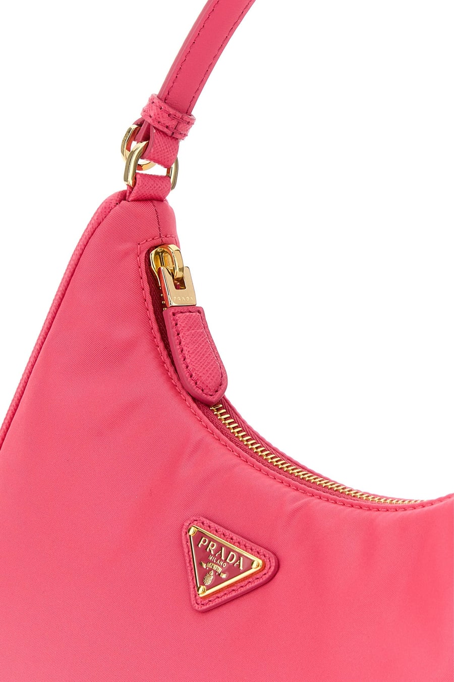 Prada Borsa a spalla Prada Re-Edition 2005 in Re-Nylon rosa fluo, view 4