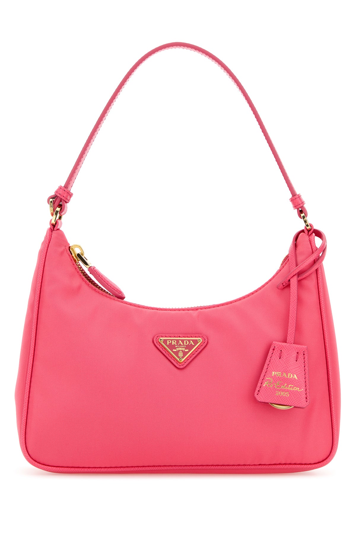 Prada Borsa a spalla Prada Re-Edition 2005 in Re-Nylon rosa fluo