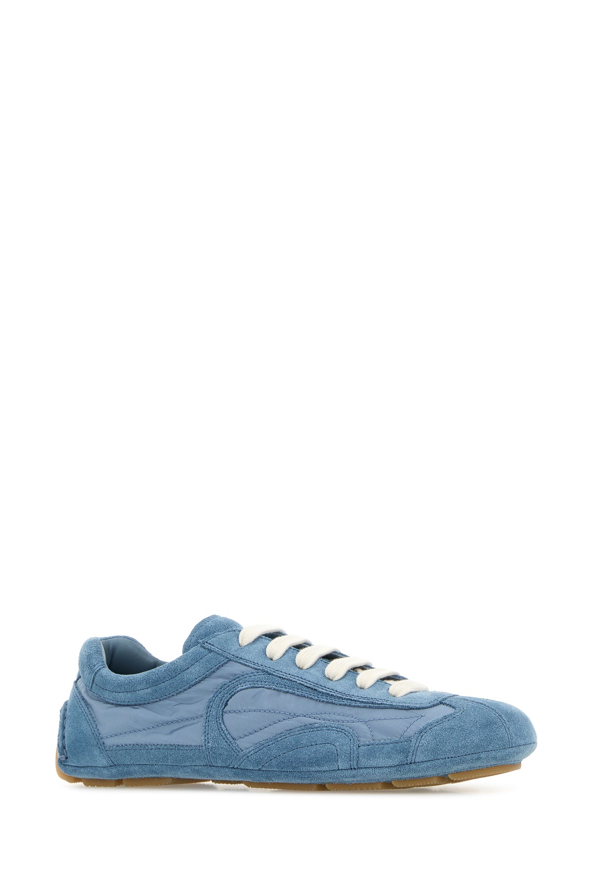 Prada Sneakers Montecarlo Re-Edition 2005 azzurre in pelle scamosciata e Re-Nylon, view 2