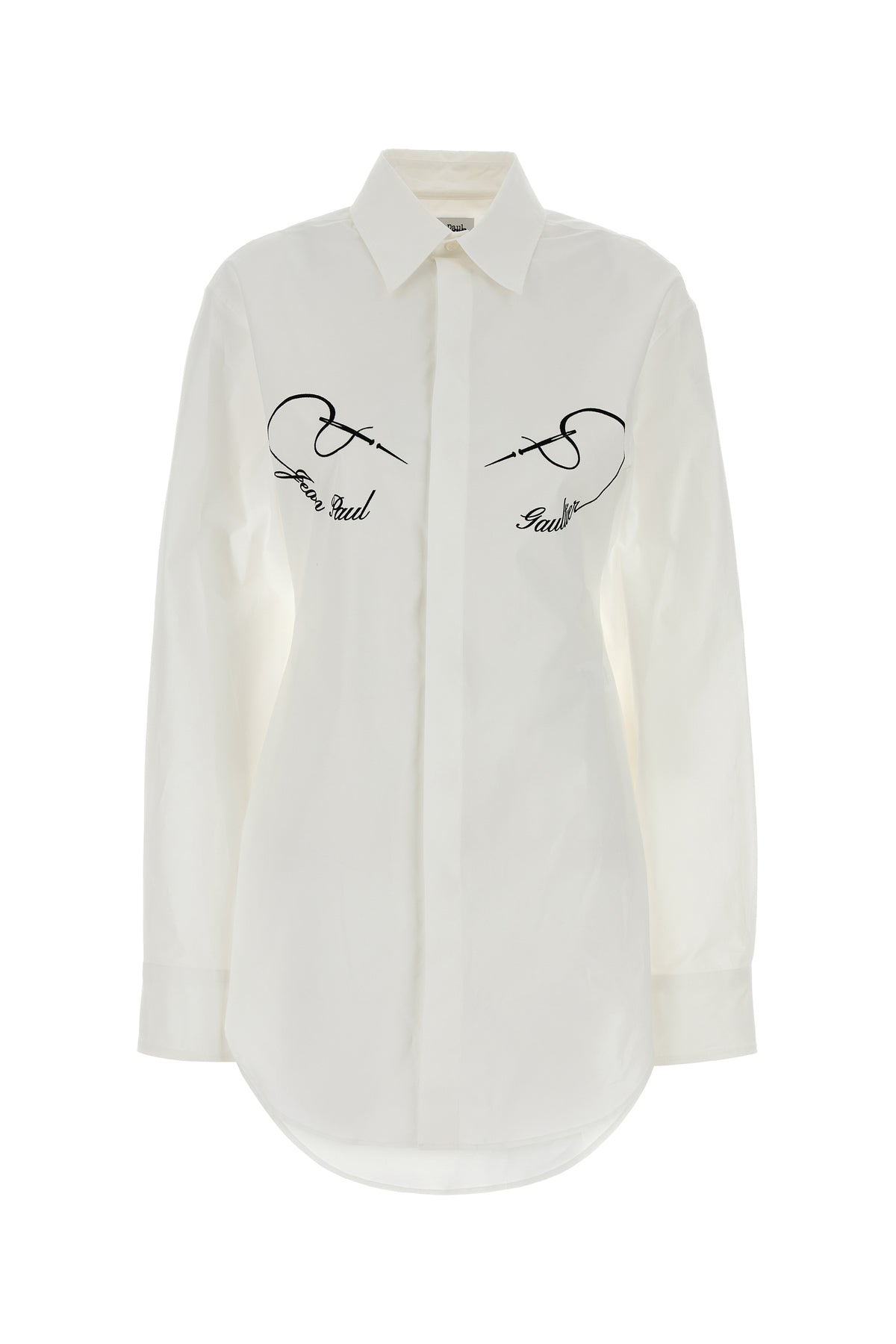 JEAN PAUL GAULTIER Camicia in popeline stretch bianco