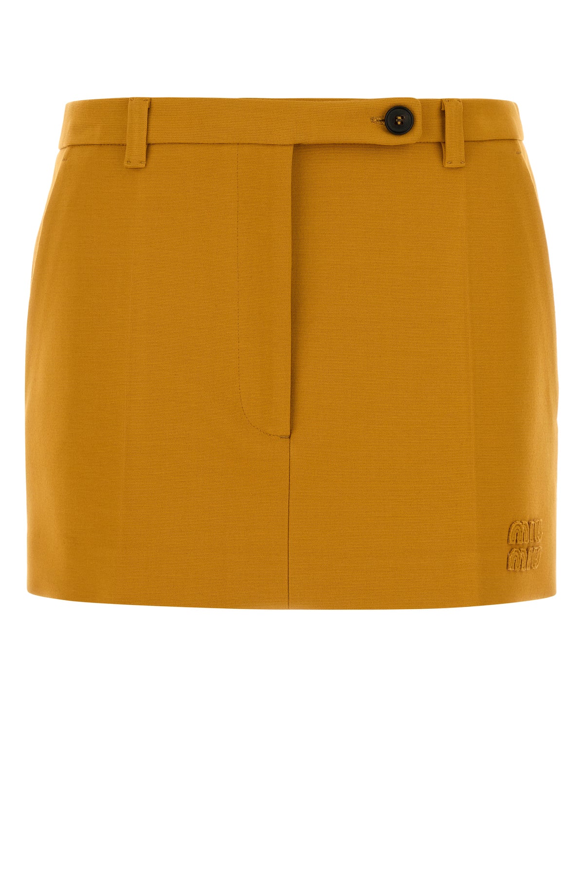 Miu Miu Minigonna in misto viscosa stretch arancione pastello