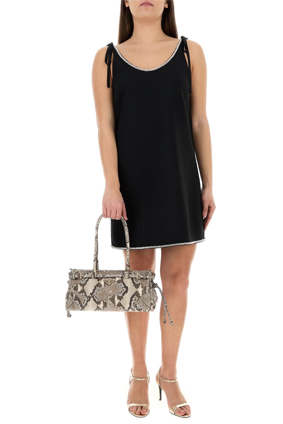 Prada Mini abito in sablè nero, view 6