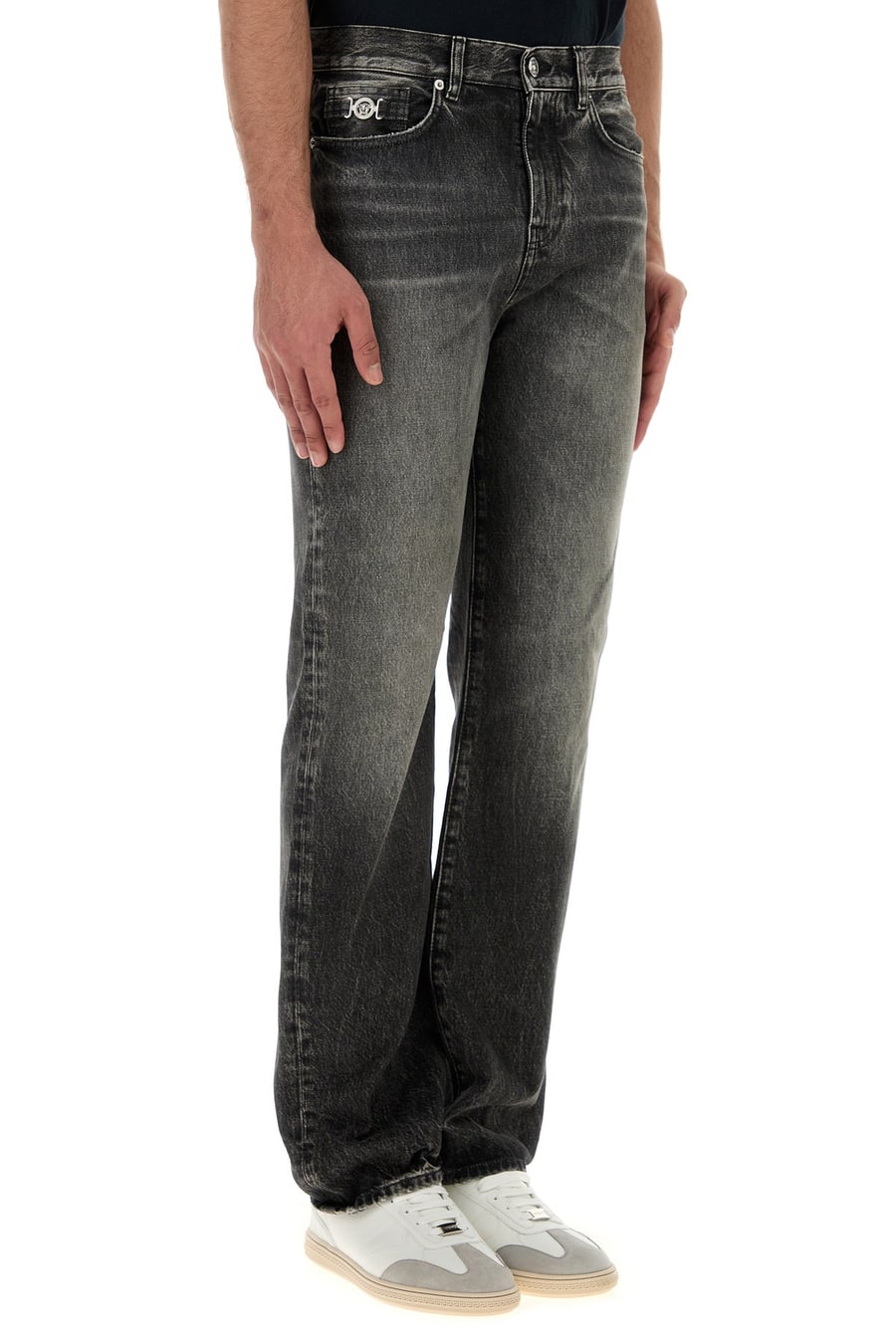 Versace Jeans in denim nero, view 3