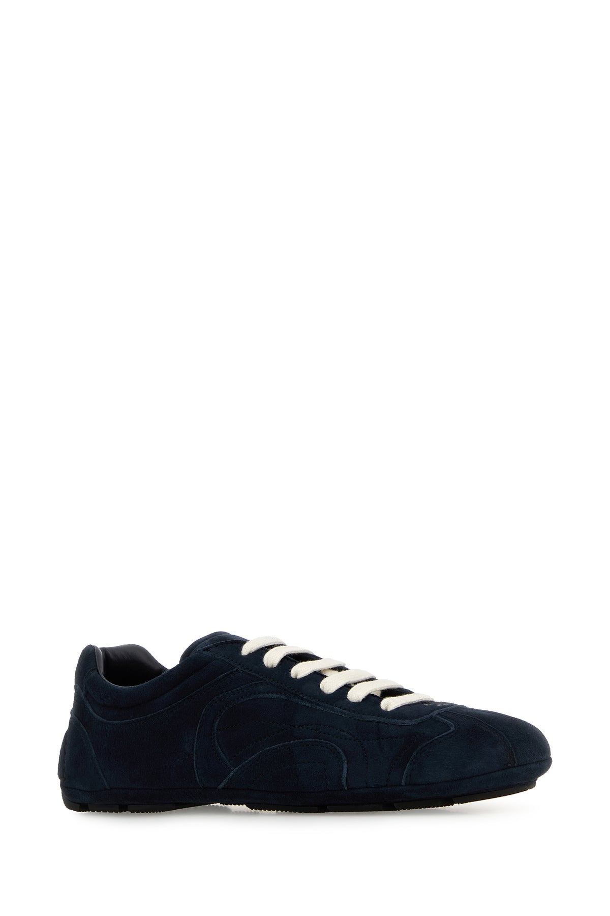 Prada Sneakers Montecarlo in pelle scamosciata blu scuro, view 2