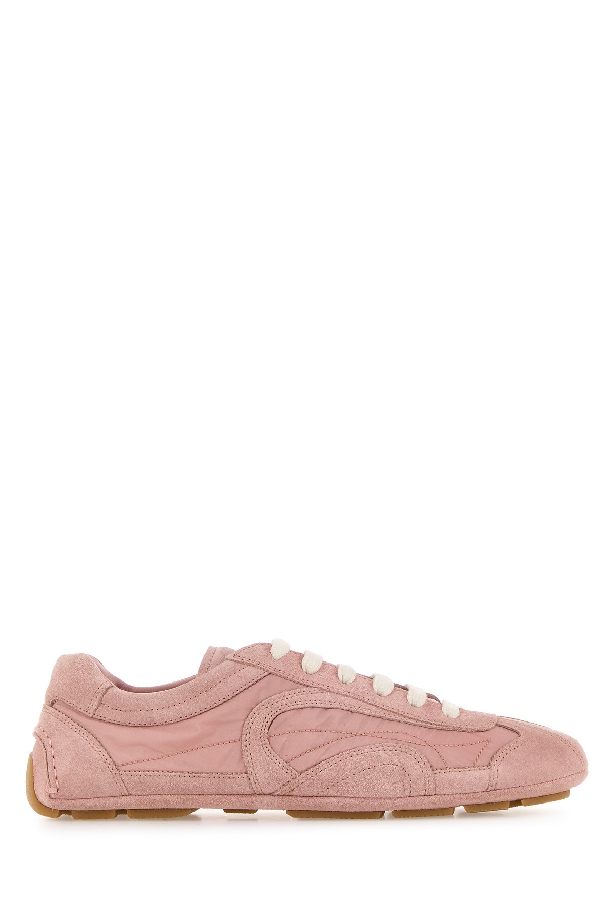 Prada Sneakers Montecarlo Re-Edition 2005 rosa in pelle scamosciata e Re-Nylon