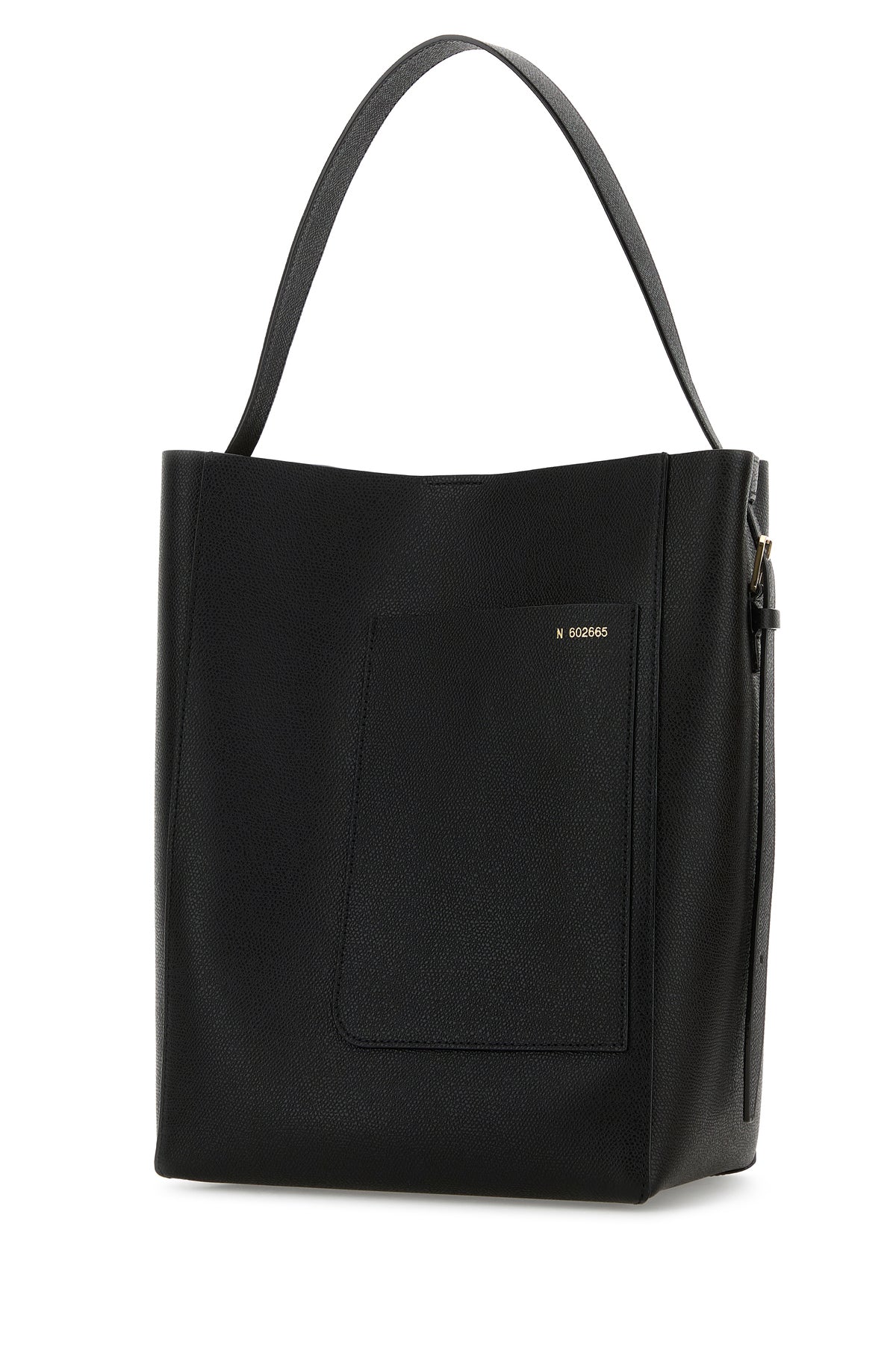 VALEXTRA Borsa a secchiello Soft in pelle nera, view 2