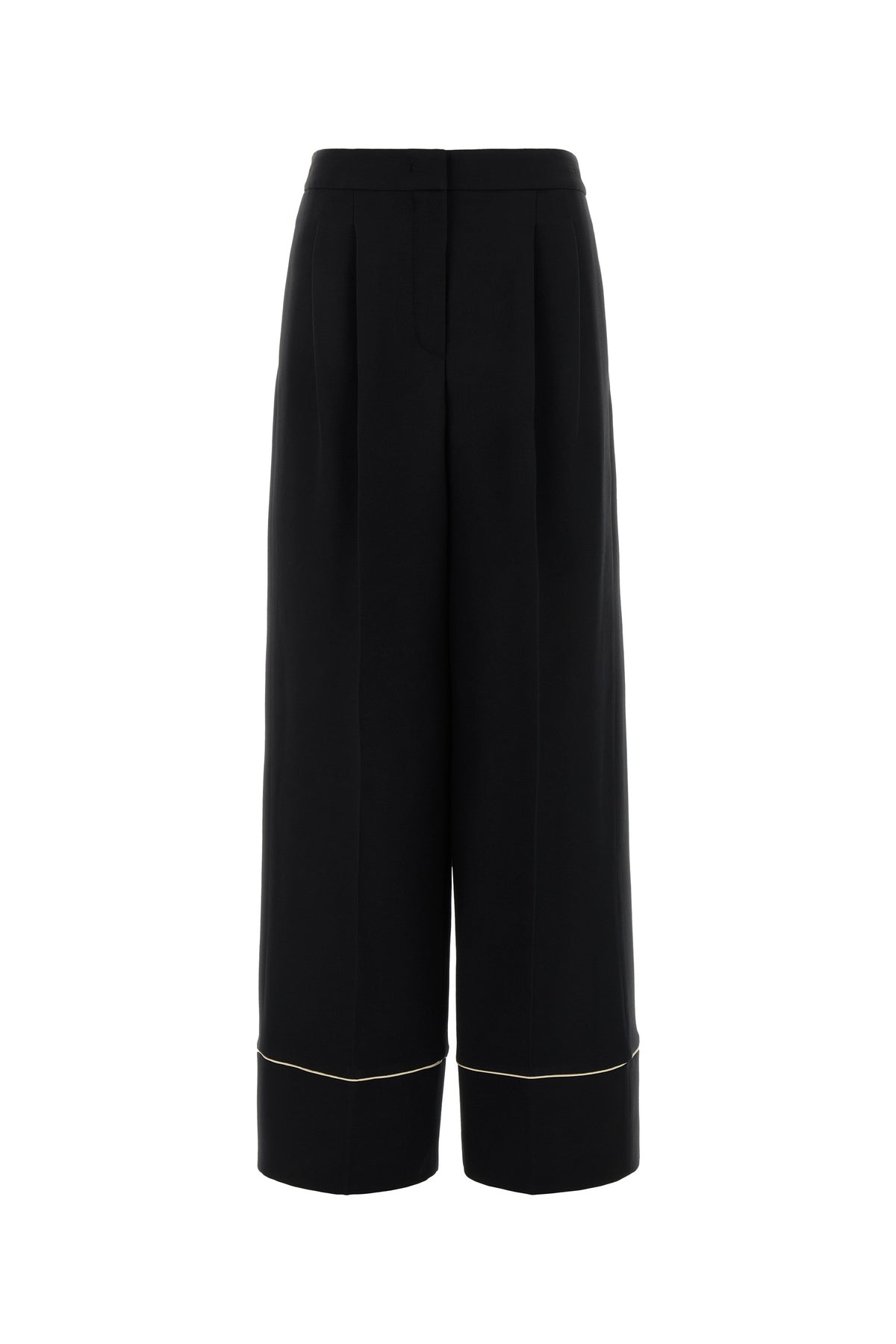Fendi Pantalone pigiama in misto lana nera