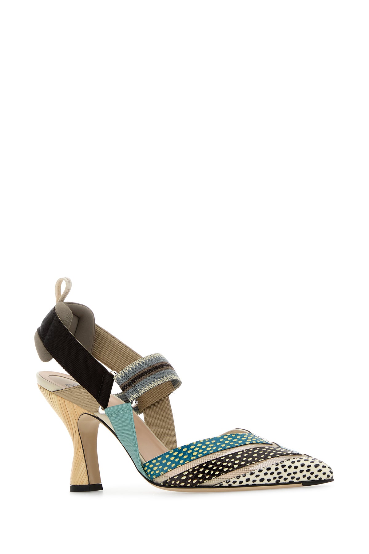 Fendi Scarpe con tacco Colibrì in pelle multicolor, view 2