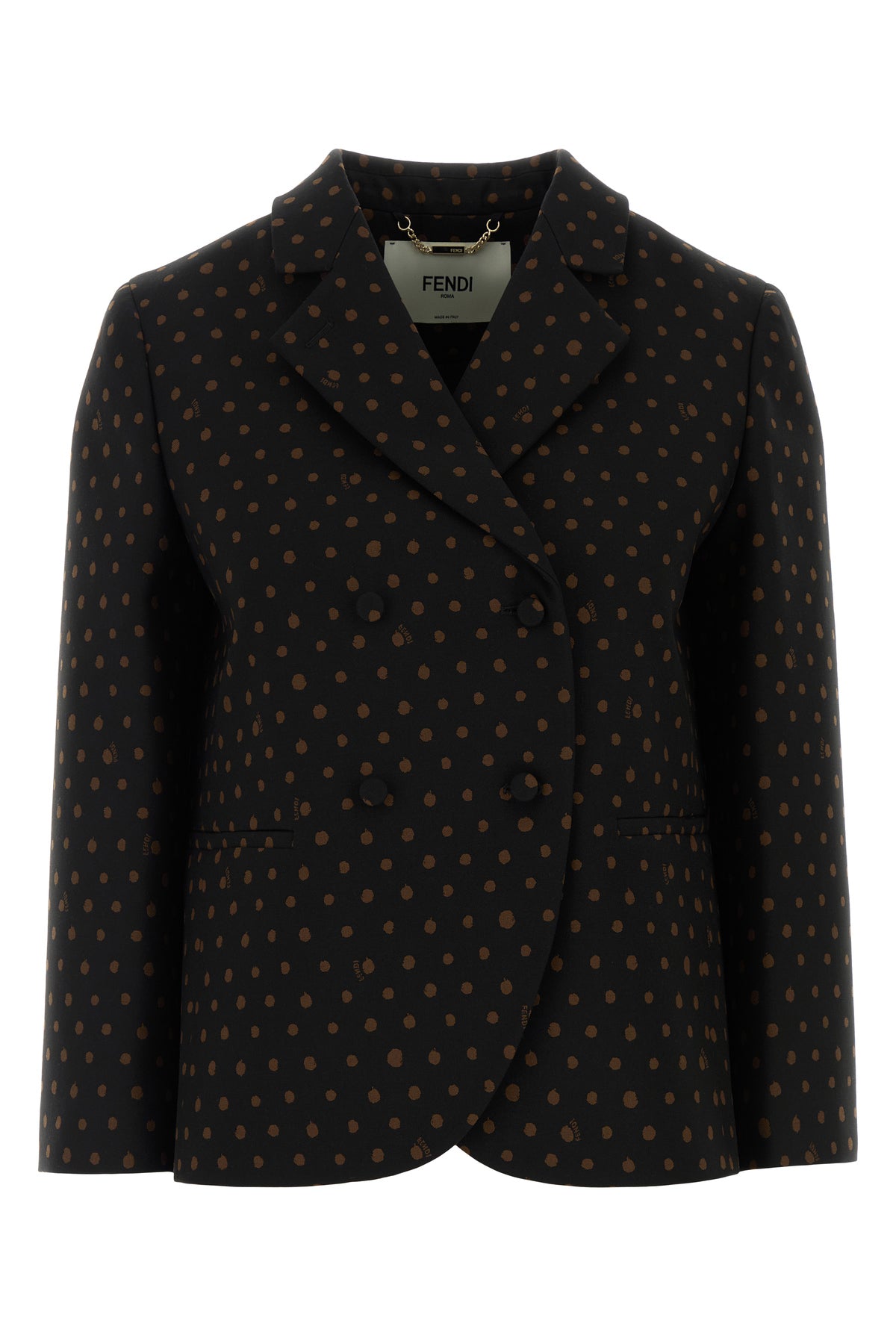 Fendi Giacca in misto lana stretch stampata