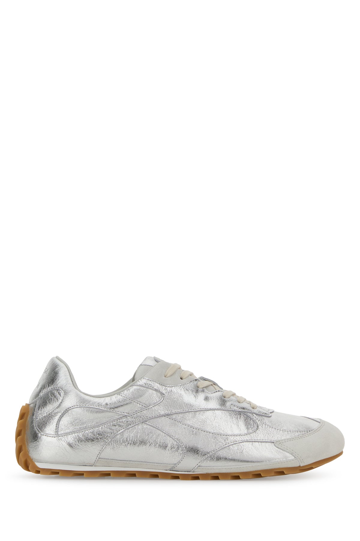 Bottega Veneta Sneakers Orbit in pelle e pelle scamosciata argento