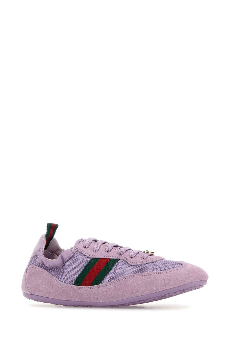Gucci Sneakers Gucci Shift lilla in tessuto e pelle scamosciata, view 2
