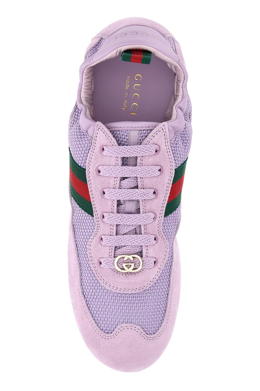 Gucci Sneakers Gucci Shift lilla in tessuto e pelle scamosciata, view 4