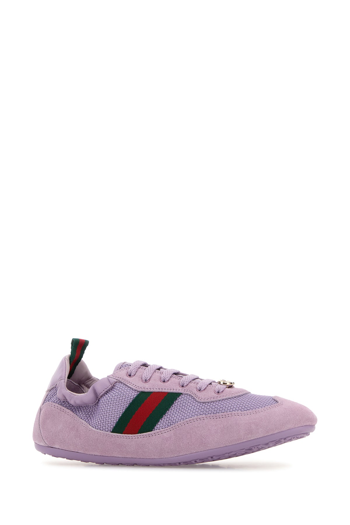 Gucci Sneakers Gucci Shift lilla in tessuto e pelle scamosciata, view 2