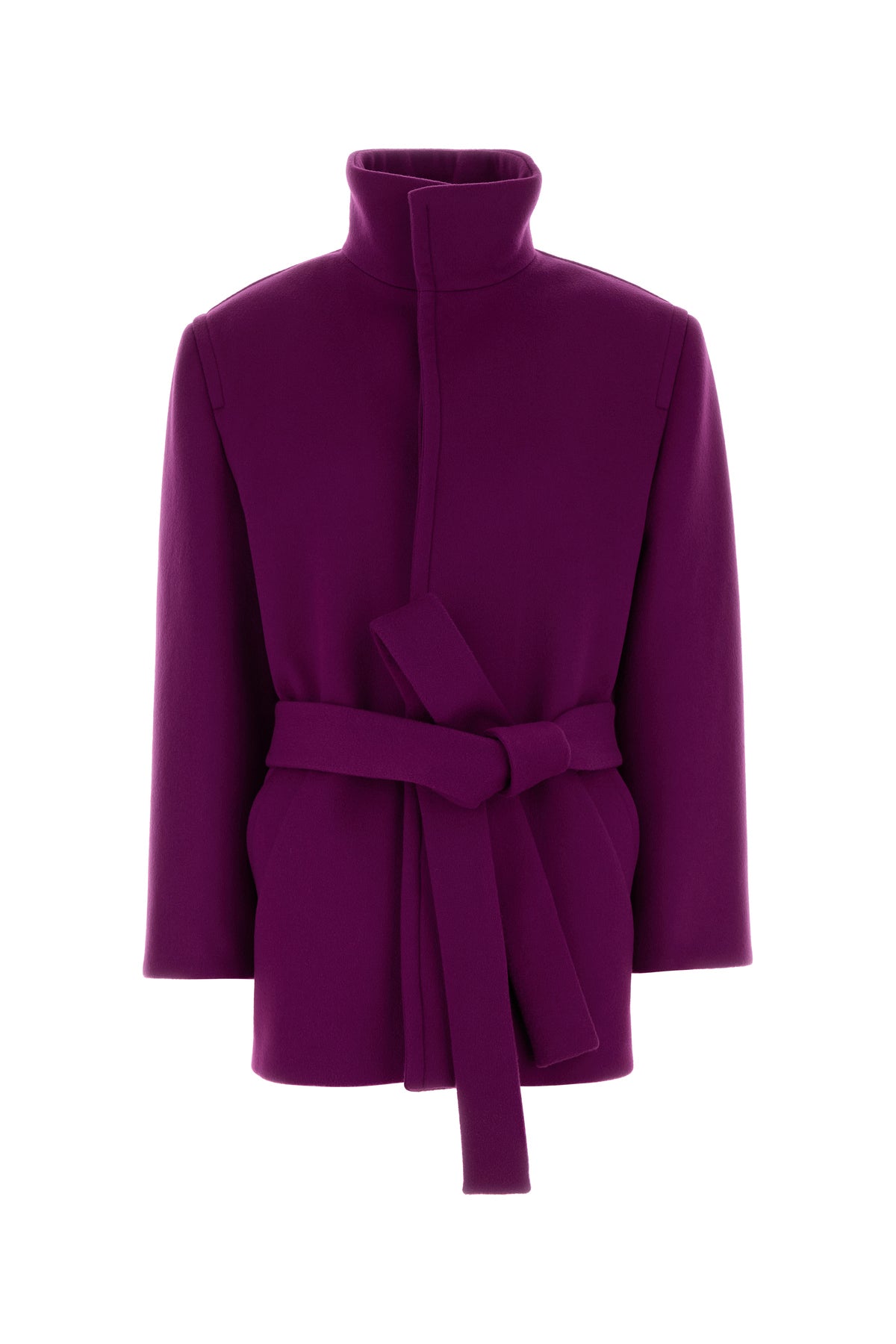 Saint Laurent Cappotto in lana porpora