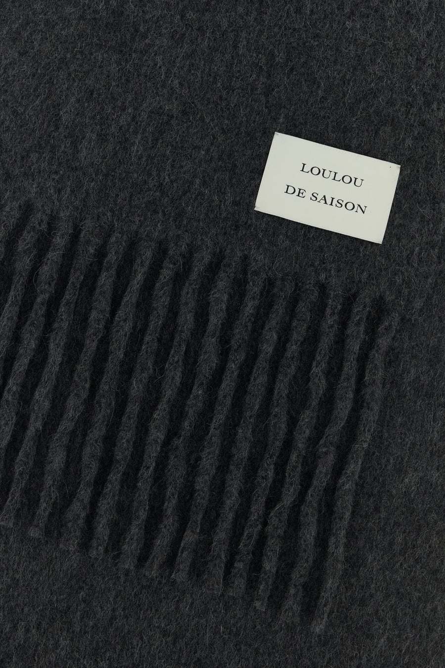 LOULOU DE SAISON Sciarpa Santo in misto alpaca antracite, view 2