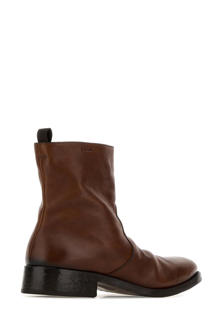 Prada Stivali in pelle marrone, view 3