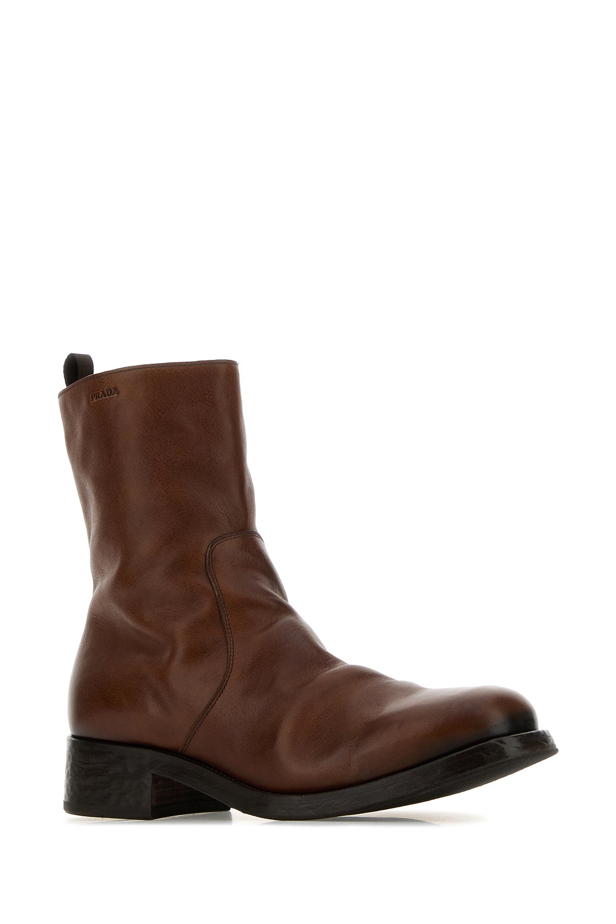 Prada Stivali in pelle marrone, view 2