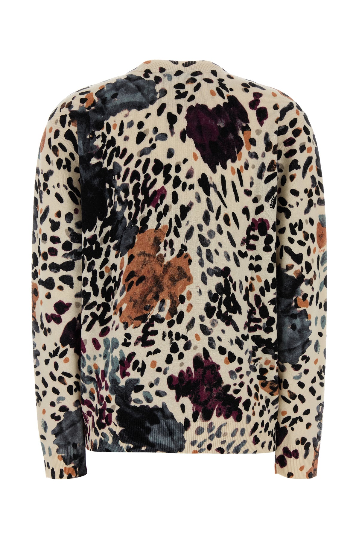 Fendi Maglione in misto lana stampata, view 2
