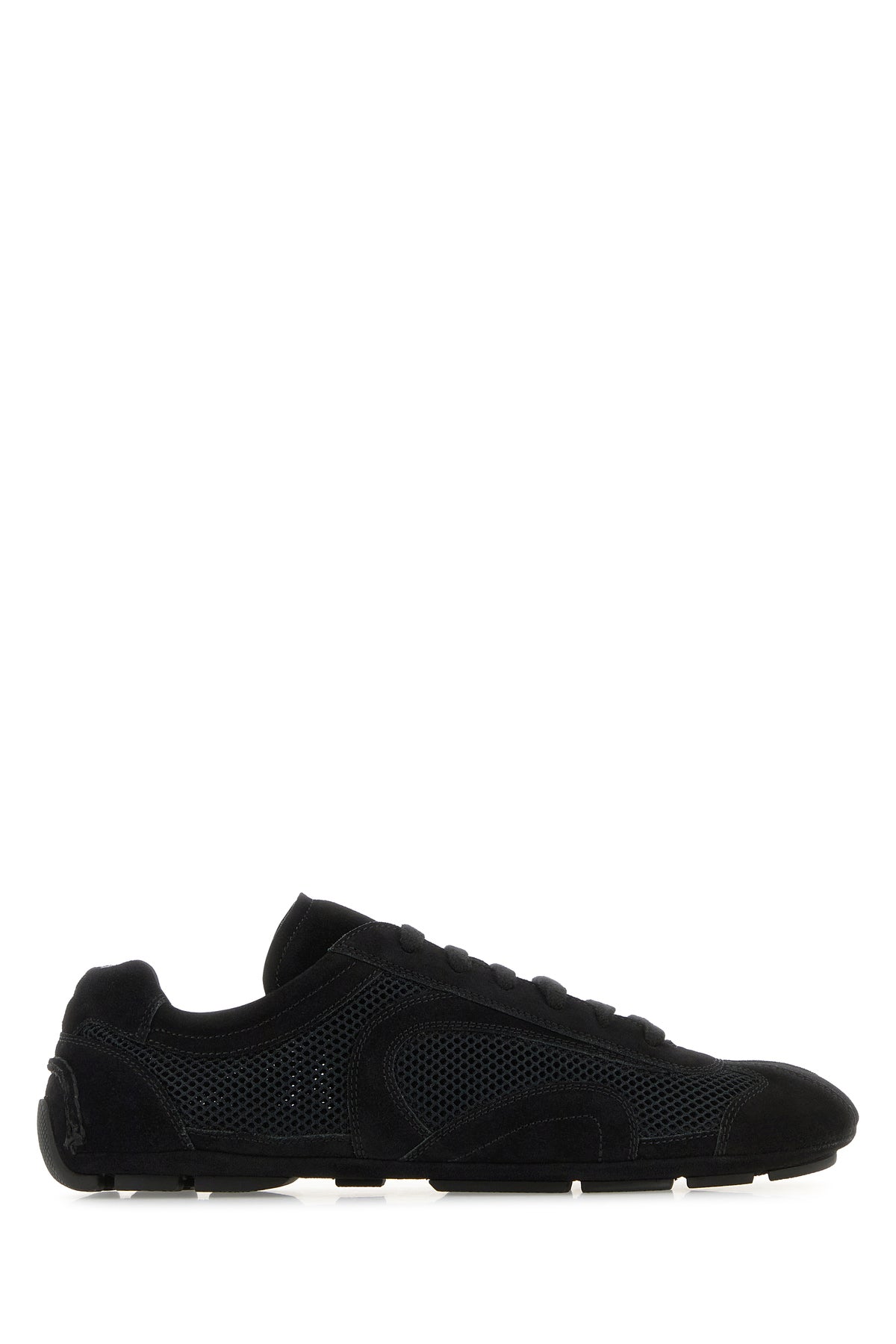 Prada Sneakers Montecarlo Re-Edition 2005 nere in pelle scamosciata e rete