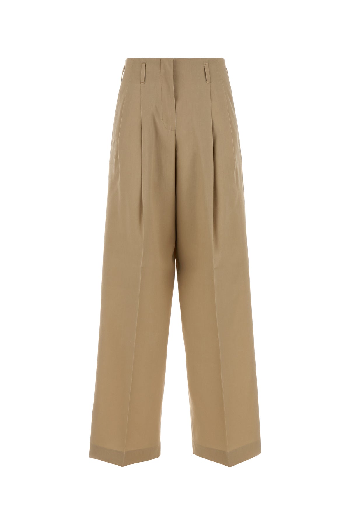 Golden Goose Pantalone Flavia dalla gamba ampia in lana beige