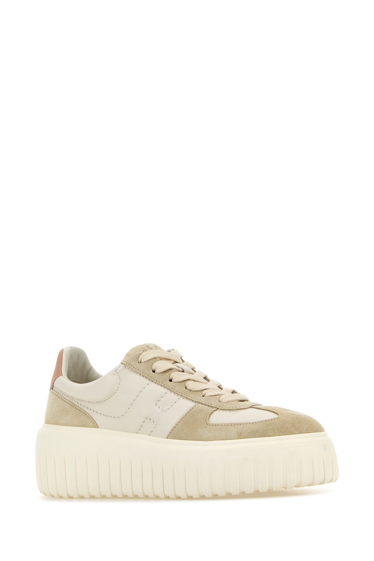 Hogan Sneakers H Stripes bicolor in pelle e pelle scamosciata, view 2