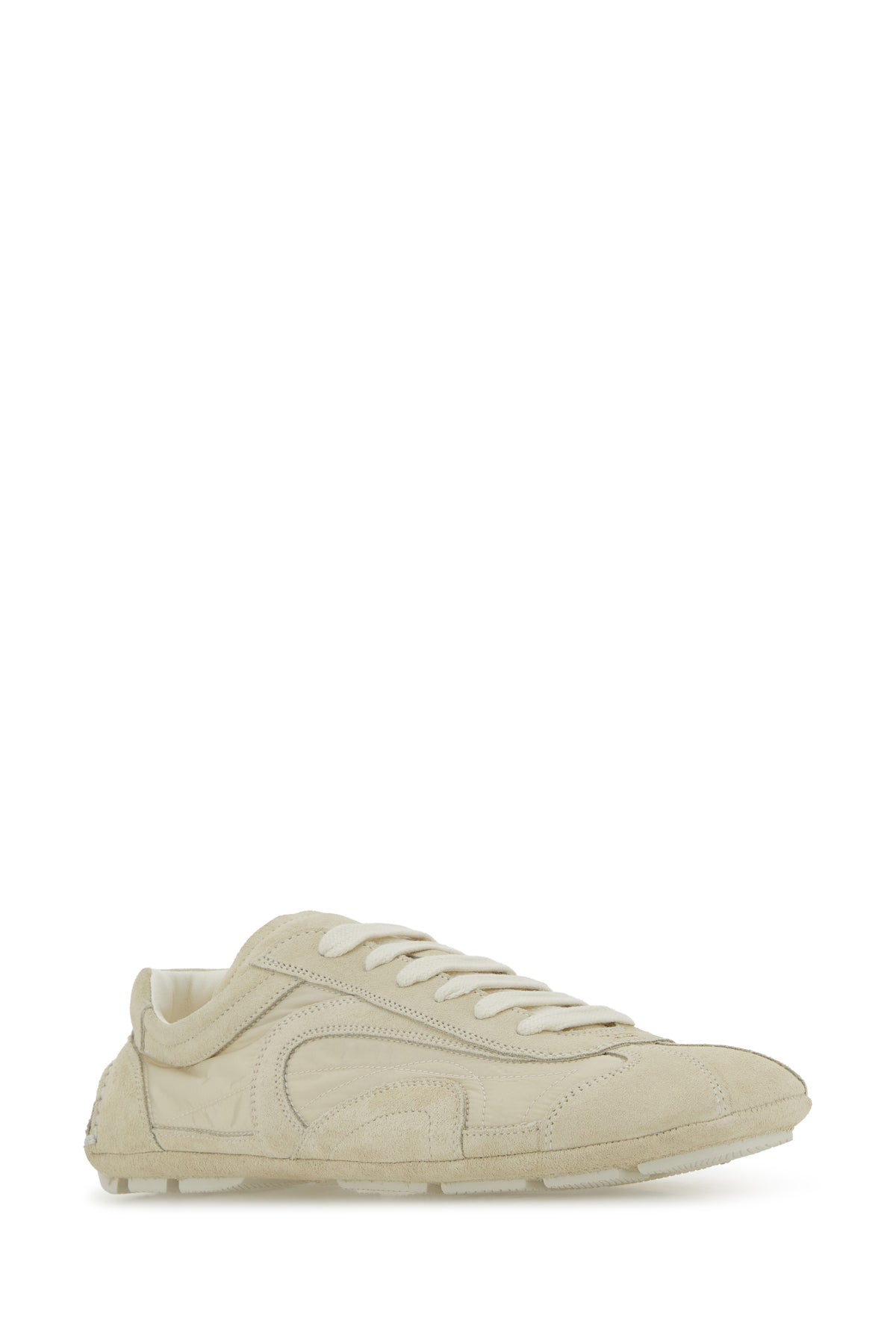 Prada Sneakers Montecarlo Re-Edition 2005 avorio in pelle scamosciata e Re-Nylon, view 2