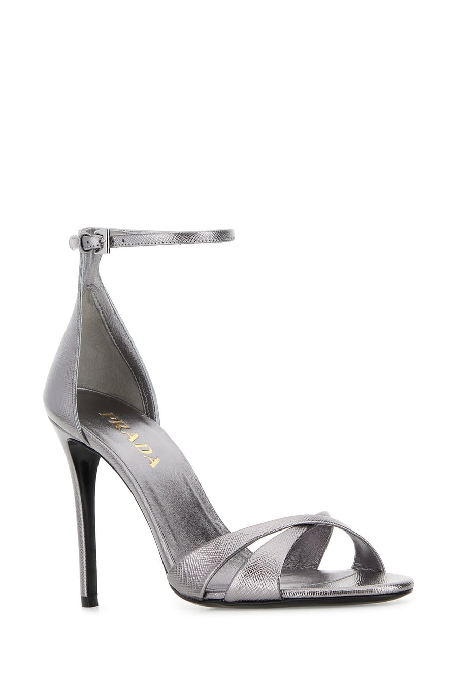 Prada Sandali in pelle argento, view 2