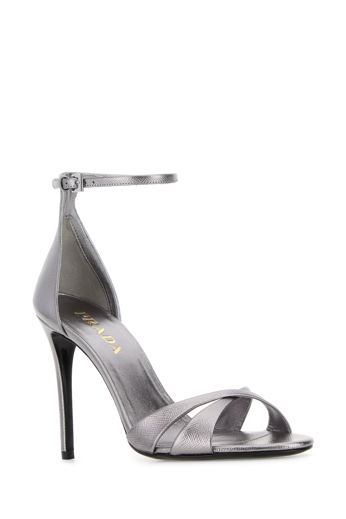Prada Sandali in pelle argento, view 2