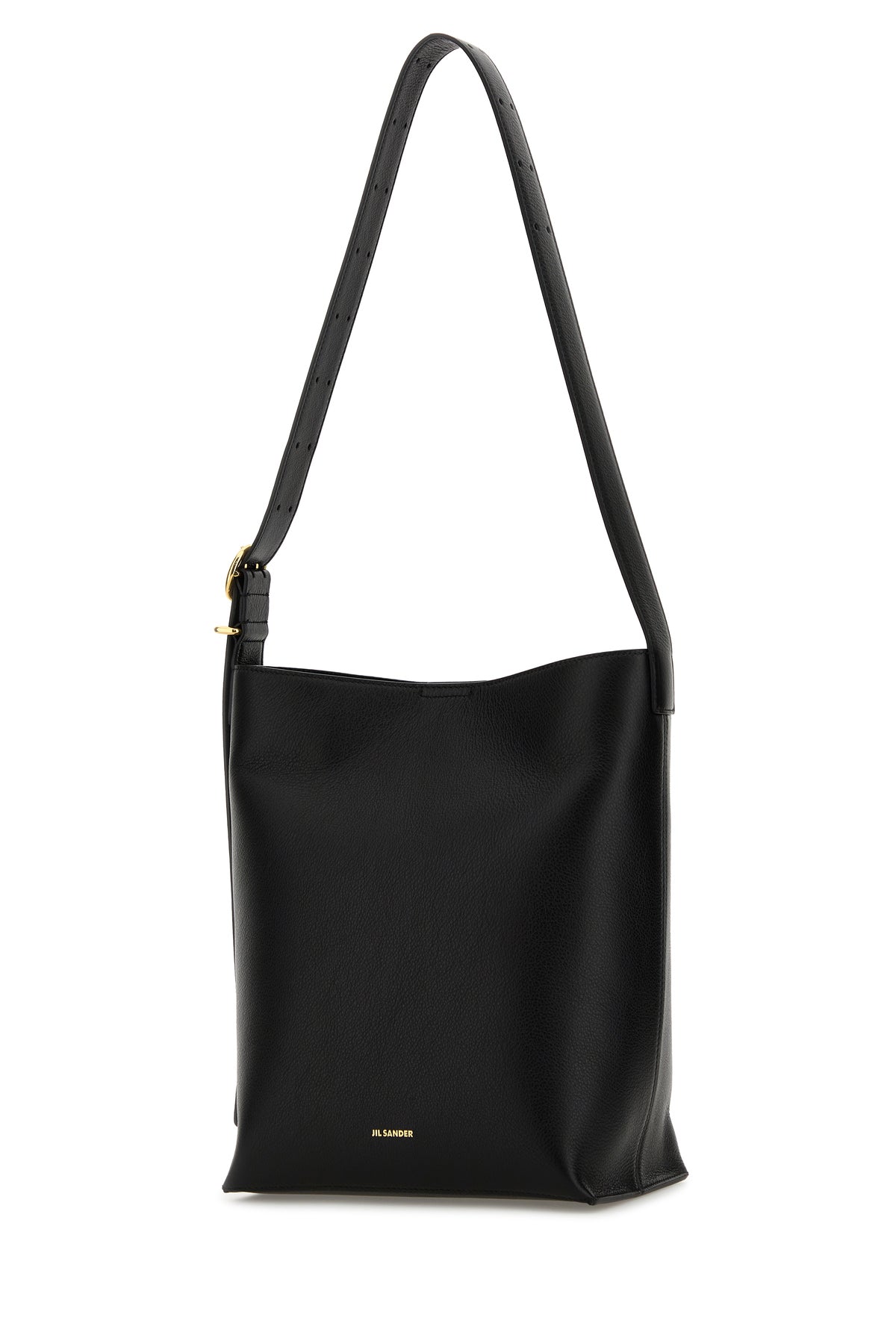 Jil Sander Borsa a tracolla Cannolo in pelle nera, view 2