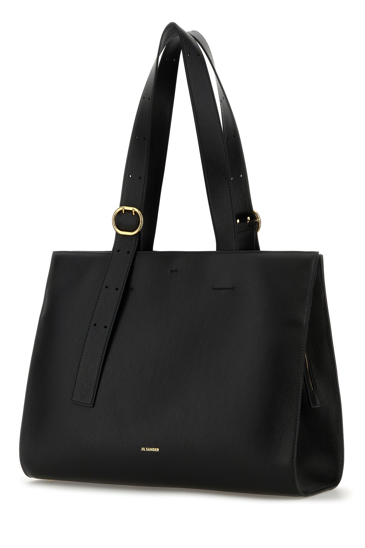 Jil Sander Borsa shopping in pelle nera, view 2