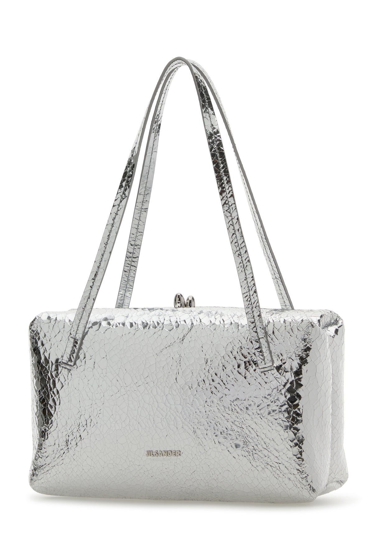 Jil Sander Borsa a spalla Goji Pillow in nappa argento, view 2