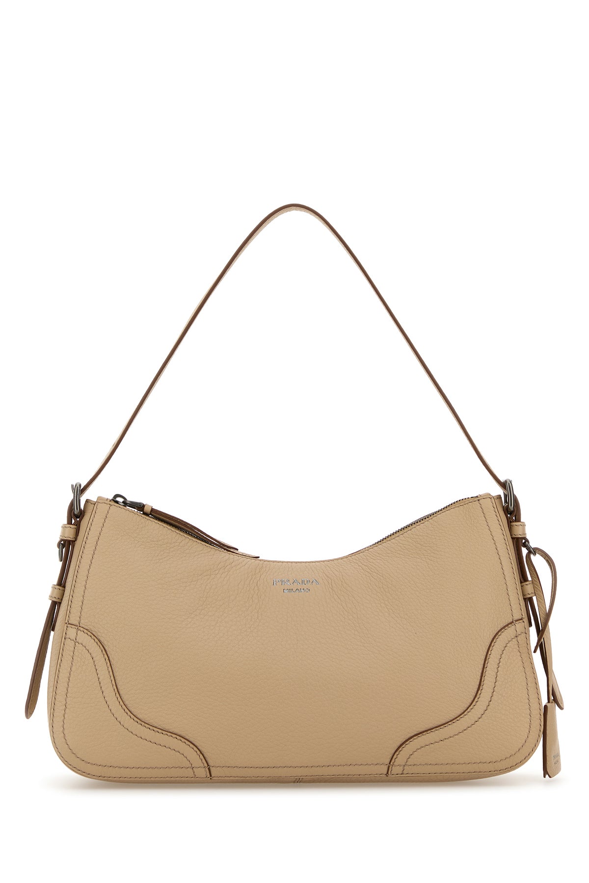 Prada Borsa a spalla in pelle beige