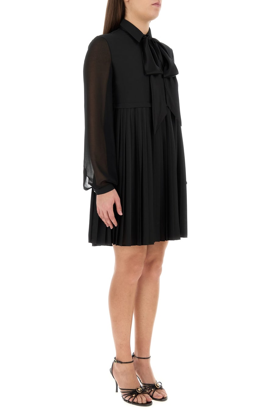 Versace Mini abito in crepe nero, view 3